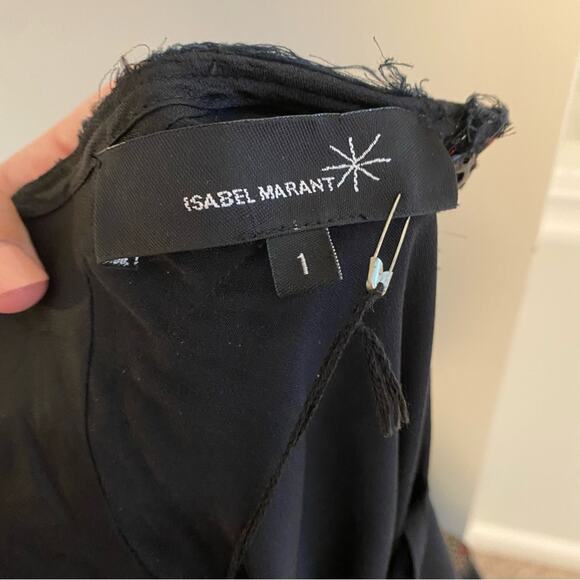 NWT Isabel Marant Black Silk Floral Embroidered Blouse 1 Small - Picture 16 of 16